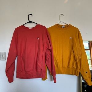 Champion; Small/Medium; Coral Pink; Mustard Yellow